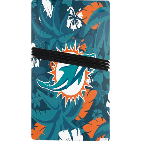 NFL Miami Dolphins Tropical Print PS5 Pro Console Skin